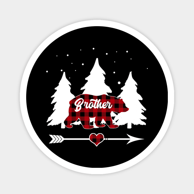 Brother Bear Buffalo Red Plaid Matching Family Christmas Magnet by Soema